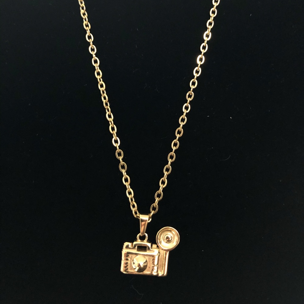 Camera Stainless Steel Pendant with Chain